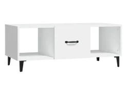 Mesa de centro madera contrachapada blanco 102x50x40 cm