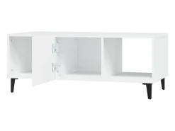 Mesa de centro madera contrachapada blanco 102x50x40 cm