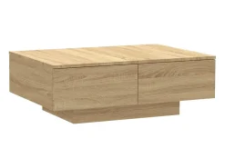 Mesa de centro madera contrachapada color roble 90x60x31 cm