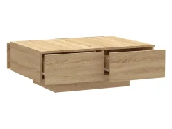 Mesa de centro madera contrachapada color roble 90x60x31 cm