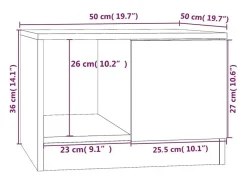 Mesa de centro madera contrachapada blanco 50x50x36 cm