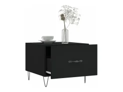 Mesa de centro madera contrachapada negro 50x50x40 cm