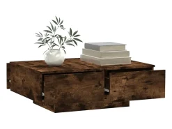 Mesa de centro madera contrachapada roble ahumado 90x60x31 cm