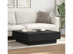 Mesa de centro madera contrachapada negro 90x90x28 cm