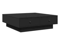 Mesa de centro madera contrachapada negro 90x90x28 cm
