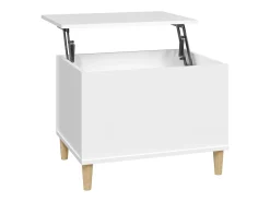 Mesa de centro madera contrachapada blanco 60x44,5x45 cm