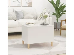 Mesa de centro madera contrachapada blanco 60x44,5x45 cm