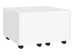 Mesa de centro madera contrachapada blanco 60x60x38 cm