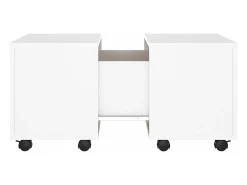 Mesa de centro madera contrachapada blanco 60x60x38 cm