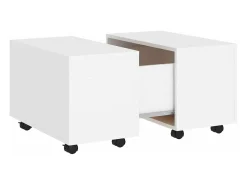 Mesa de centro madera contrachapada blanco 60x60x38 cm