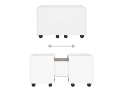 Mesa de centro madera contrachapada blanco 60x60x38 cm