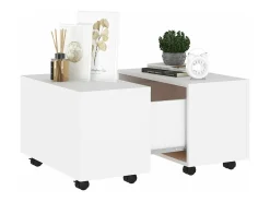 Mesa de centro madera contrachapada blanco 60x60x38 cm