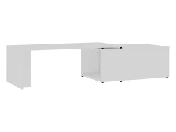 Mesa de centro madera contrachapada blanco 150x50x35 cm