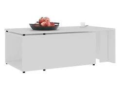 Mesa de centro madera contrachapada blanco 150x50x35 cm