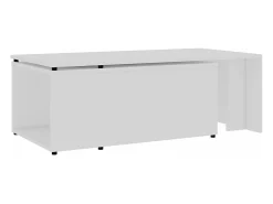 Mesa de centro madera contrachapada blanco 150x50x35 cm