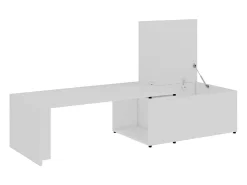 Mesa de centro madera contrachapada blanco 150x50x35 cm