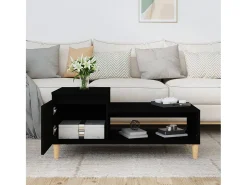 Mesa de centro madera contrachapada negro 100x50x45 cm
