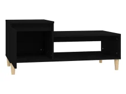 Mesa de centro madera contrachapada negro 100x50x45 cm