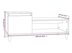 Mesa de centro madera contrachapada negro 100x50x45 cm