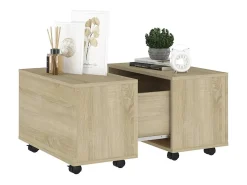 Mesa de centro madera contrachapada roble Sonoma 60x60x38 cm