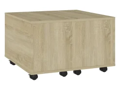 Mesa de centro madera contrachapada roble Sonoma 60x60x38 cm