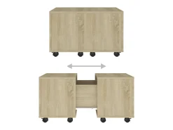 Mesa de centro madera contrachapada roble Sonoma 60x60x38 cm