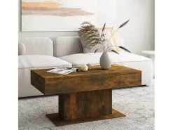 Mesa de centro madera contrachapada roble ahumado 96x50x45 cm