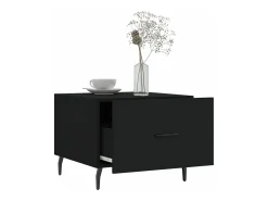 Mesa de centro madera contrachapada negro 50x50x40 cm