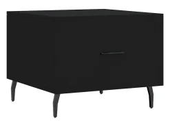 Mesa de centro madera contrachapada negro 50x50x40 cm