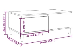 Mesa de centro madera contrachapada roble Sonoma 90x50x36,5 cm
