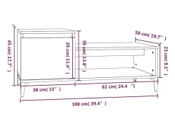 Mesa de centro madera contrachapada negro 100x50x45 cm