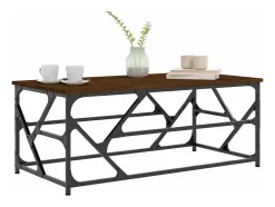 Mesa de centro madera contrachapada roble marrón 100x50x40 cm