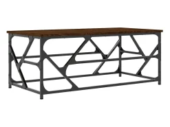Mesa de centro madera contrachapada roble marrón 100x50x40 cm