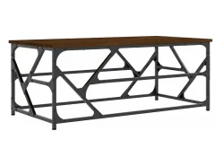 Mesa de centro madera contrachapada roble marrón 100x50x40 cm