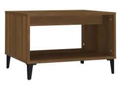 Mesa de centro madera contrachapada marrón roble 60x50x40 cm