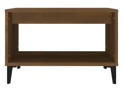 Mesa de centro madera contrachapada marrón roble 60x50x40 cm