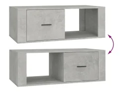 Mesa de centro madera contrachapada gris hormigón 100x50,5x35cm