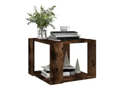 Mesa de centro madera contrachapada roble ahumado 40x40x30 cm