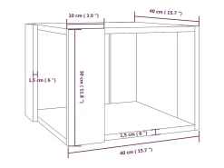 Mesa de centro madera contrachapada roble ahumado 40x40x30 cm