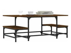 Mesa de centro madera contrachapada roble marrón 100x50,5x40 cm