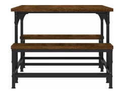 Mesa de centro madera contrachapada roble marrón 100x50,5x40 cm