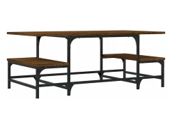 Mesa de centro madera contrachapada roble marrón 100x50,5x40 cm