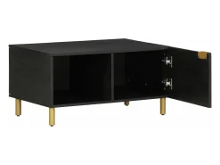Mesa de centro madera contrachapada negro 80x50x40 cm