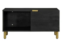 Mesa de centro madera contrachapada negro 80x50x40 cm