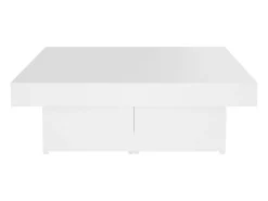 Mesa de centro madera contrachapada blanco 90x90x28 cm
