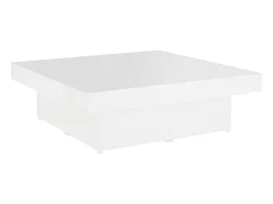 Mesa de centro madera contrachapada blanco 90x90x28 cm