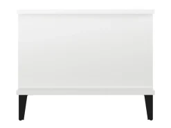 Mesa de centro madera contrachapada blanco brillo 90x50x40 cm