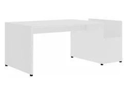 Mesa de centro madera contrachapada blanco 90x45x35 cm