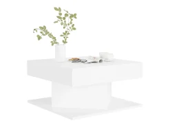 Mesa de centro madera contrachapada blanco 57x57x30 cm