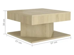 Mesa de centro madera contrachapada roble Sonoma 57x57x30 cm